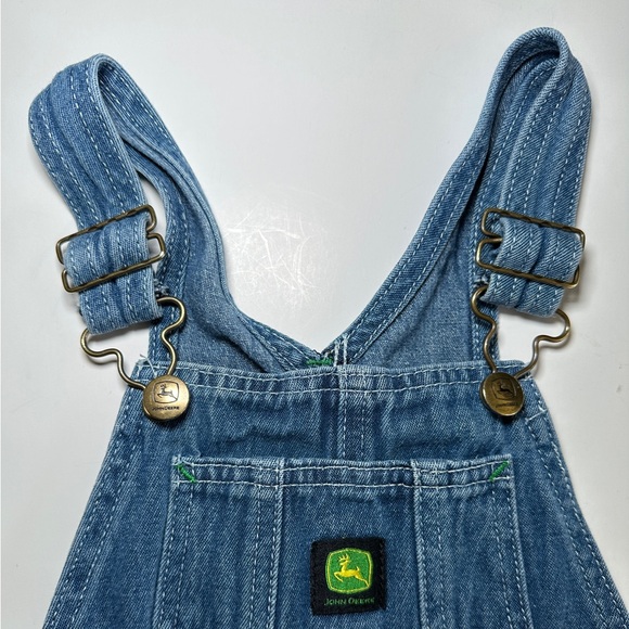 John Deere Denim Bib Overalls Toddler Size 3T  Adjustable Straps Country Farm - Picture 4 of 8